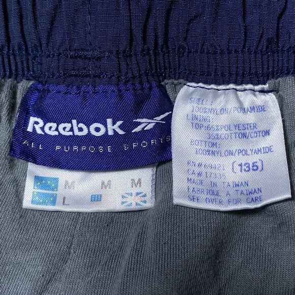 Vintage Reebok Men's Medium Windbreaker Navy Blue Track Pants Activewear Pants - Picture 10 of 12